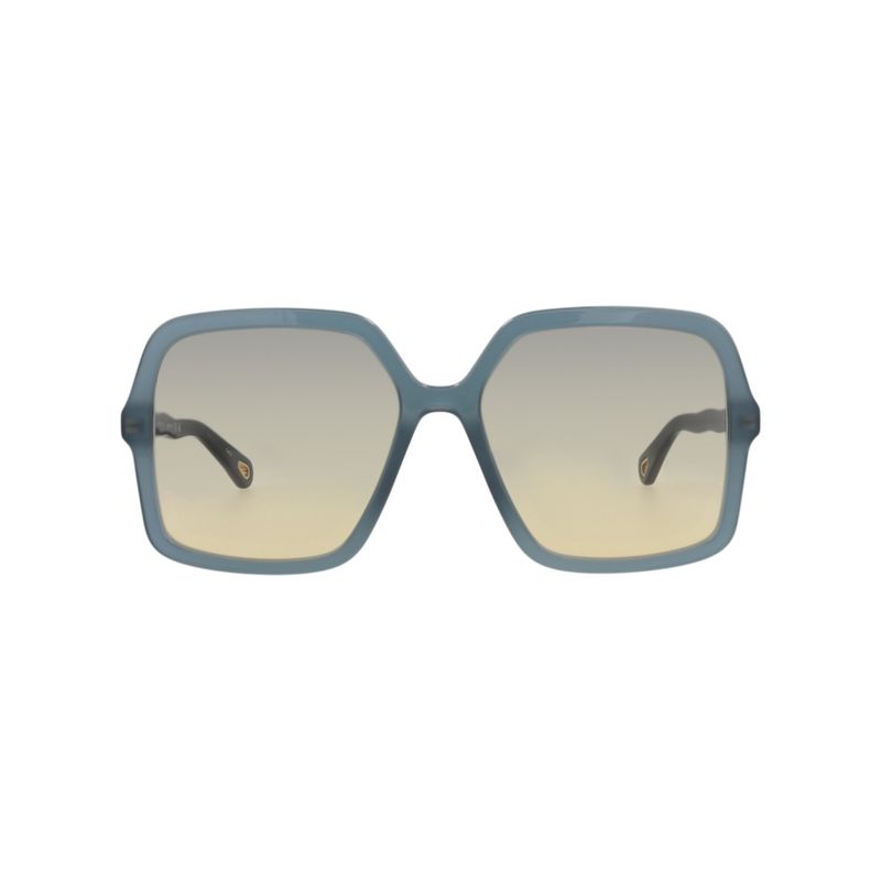 Chlo Square-Frame Bio Acetate Sunglasses Blue Womens